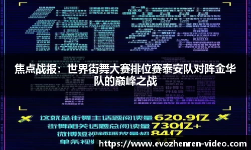 焦点战报：世界街舞大赛排位赛泰安队对阵金华队的巅峰之战
